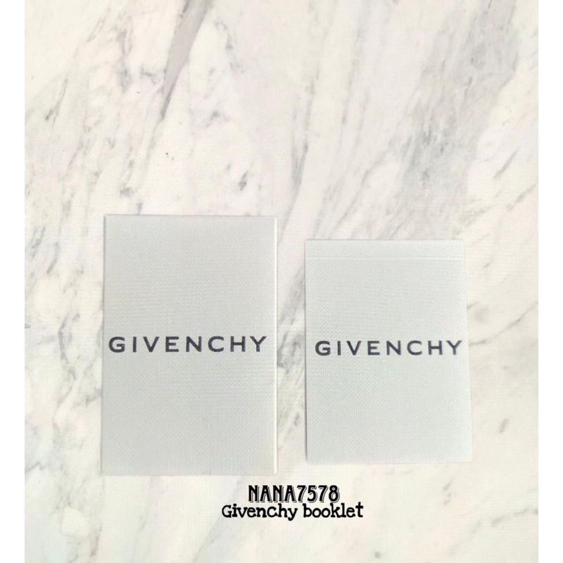 Givenchy booklet care card