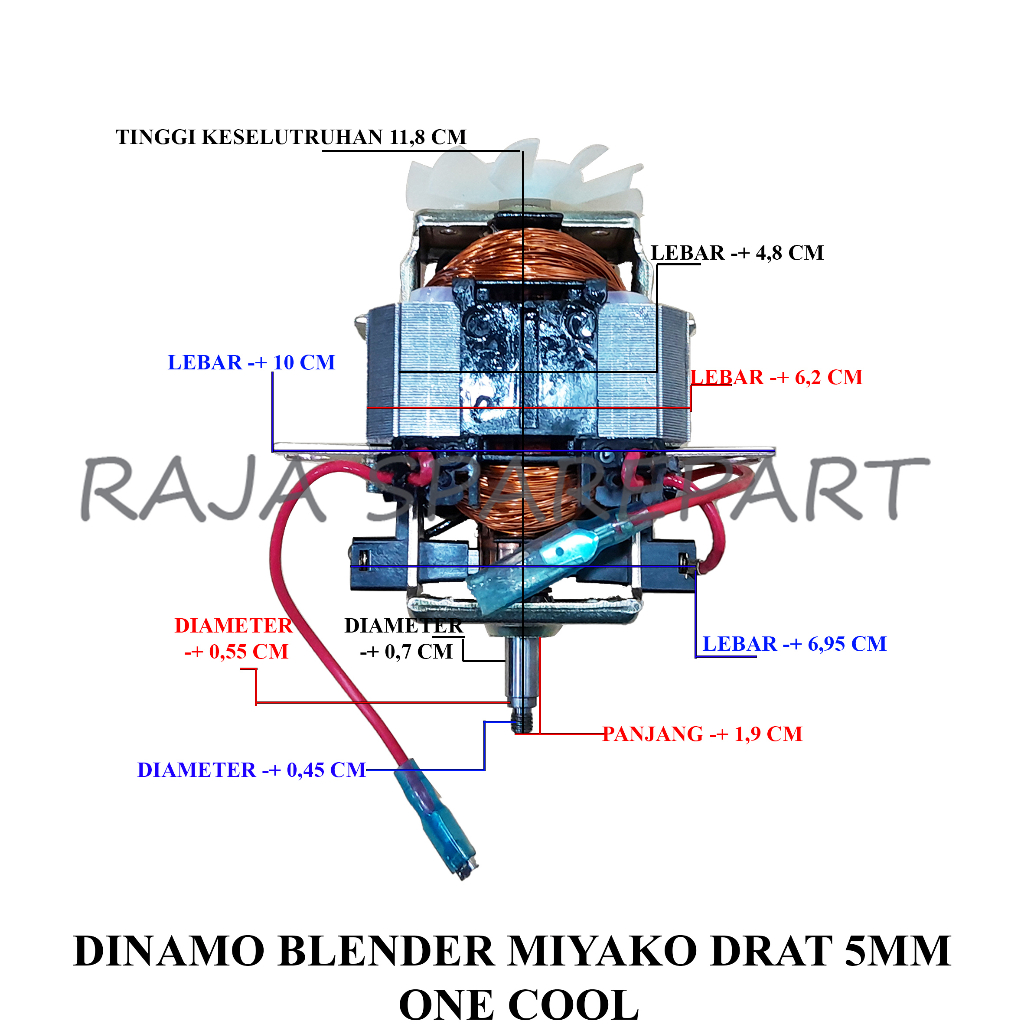 DINAMO MOTOR BLENDER MIYAKO DRAT KECIL 5MM MERK ONECOOL (DB 03)