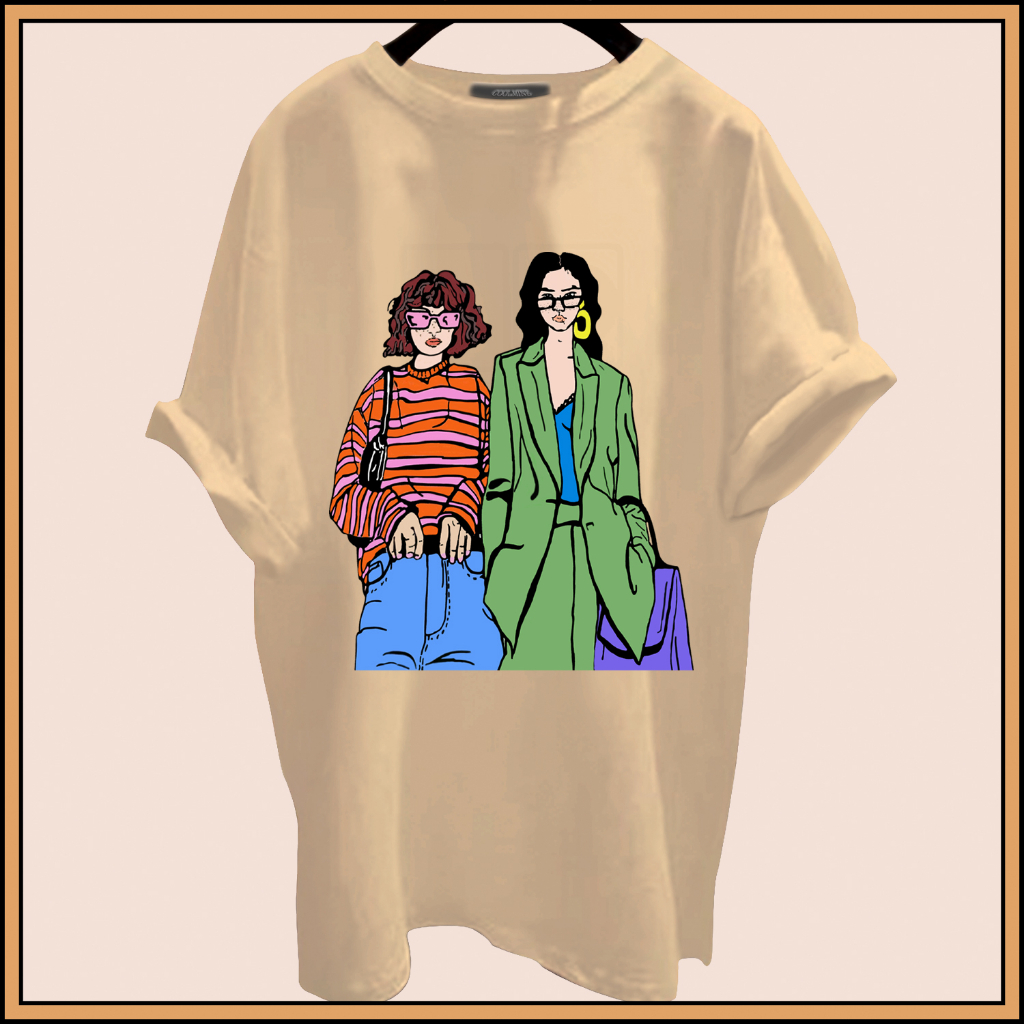 CALVIERO SHOP - BAJU KAOS ATASAN WANITA PRINT GIRL FASHION PRINT