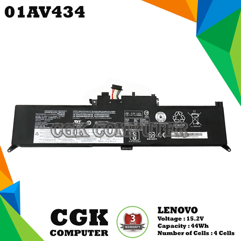 Baterai Laptop Lenovo Yoga X260 X380 Thinkpad 260 370 01AV434