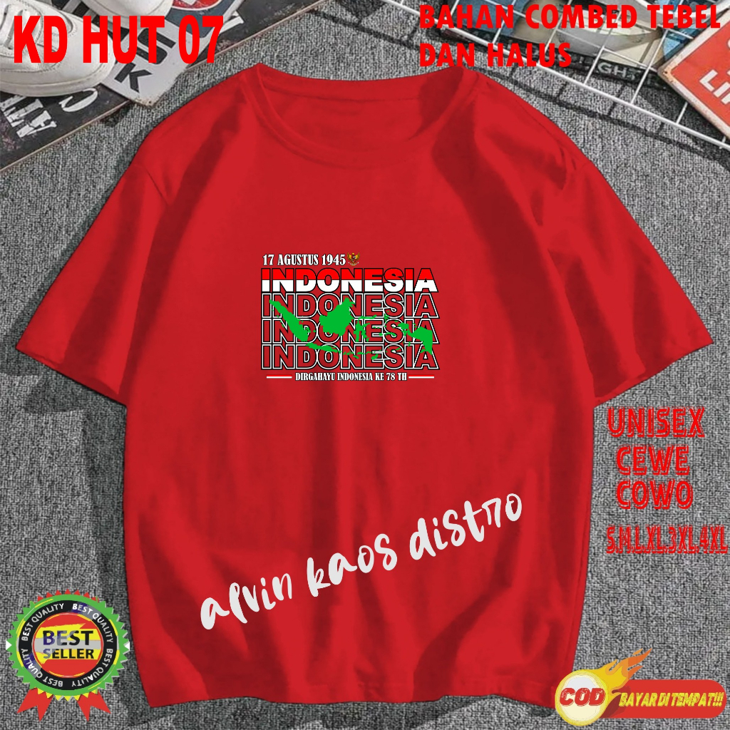 Kaos Dtf Hut RI 78 17 AGUSTUS 1945 KEMERDEKAAN INDONESIA Kaos Terlaris Kaos Pria Hits 2023 Kaos Murah Kaos katun Kaos Bergambar Kaos Distro Kaos Pria Dan Wanita