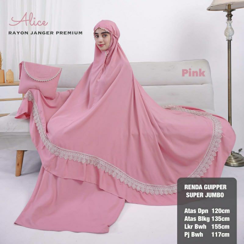 (RATU AYU) Mukena Dewasa Alice Rayon Janger Premium Size Super Jumbo