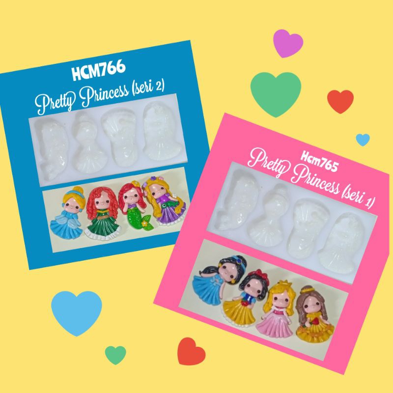 Cetakan Cokelat 'Pretty Princess' dan Pangeran Cetakan silikon handmade | Fiina de choco