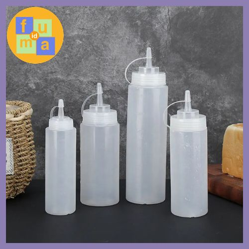 botol squize saus / botol saus dapur rumah tangga / botol Serbaguna Murah Tebal  / Botol Saus Plastik Kecap Dengan Angka Garis Putih Refillable Bottle Sambel Sambal Tomat Mayonaise