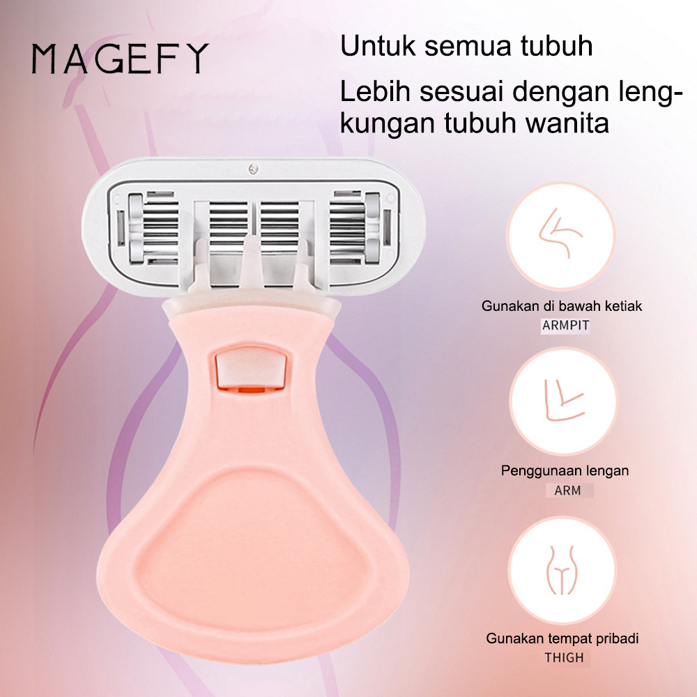 MAANGE Pisau Cukur 6 Lapis Pisau Cukur Manual Wanita Alat Penghilang Bulu Ketiak Dan Kaki 1361