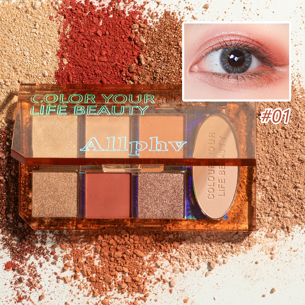 ALLPHV 7 Shade Eyeshadow Palette Giltter Pigment Smooth Powder Waterproof Long lasting Shadow Makeup