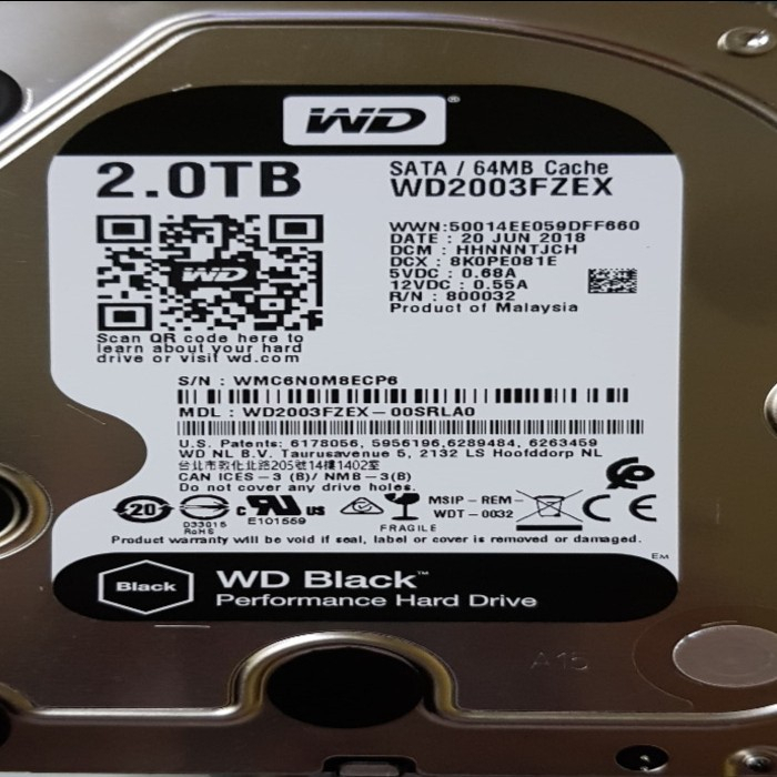 Hard Disk HDD WDC 2TB SATA Black