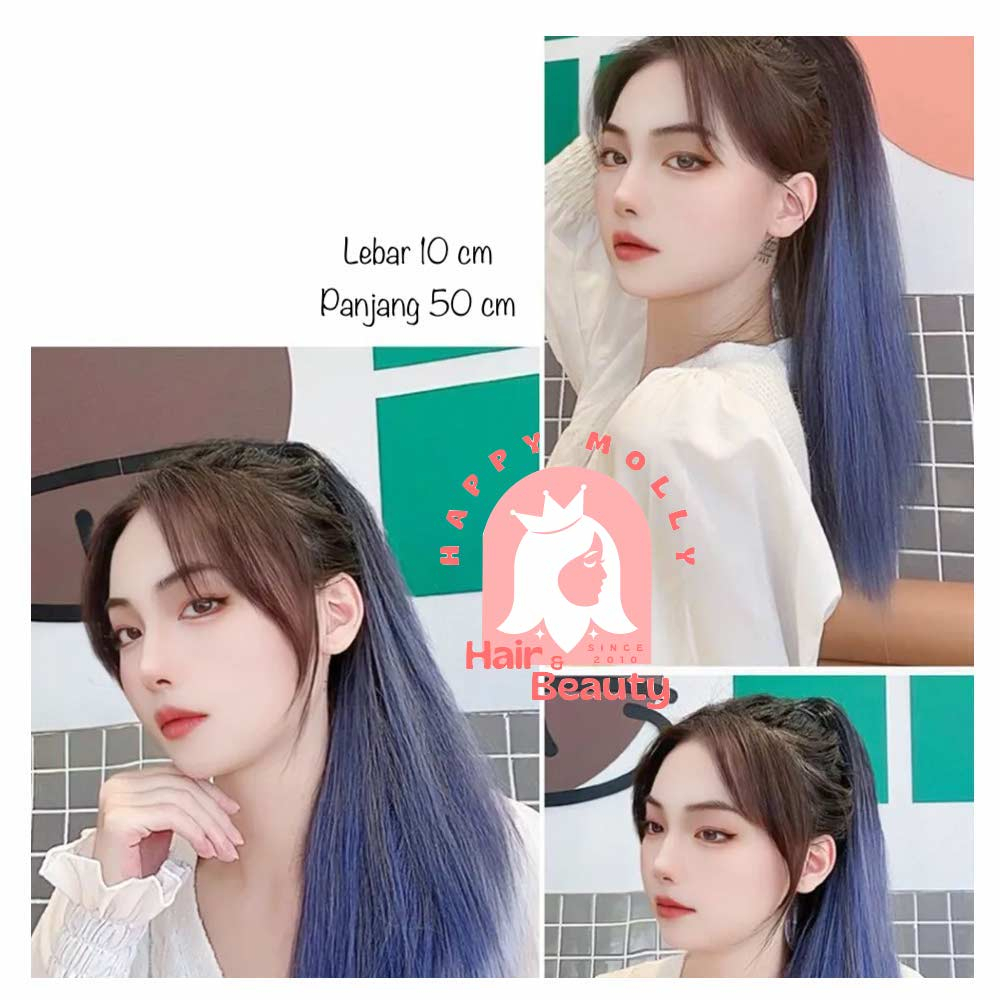 Hair Clip Ponytail Wig - Rambut Kuncir Ekor Kuda Fashion Wanita Korea - Curly - Hair Extension W8218 ( Group )