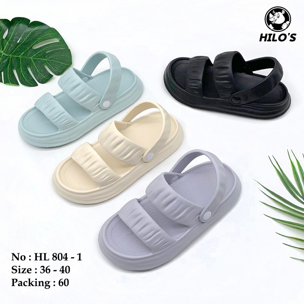 SANDAL WANITA HILO'S TALI BELAKANG HL 804-1 SANDAL GUNUNG SLOP KARET SIZE 36-40 HARGA GROSIR