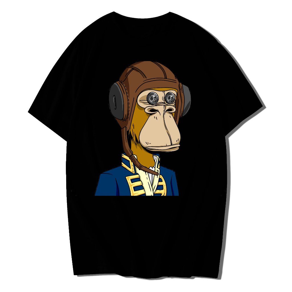 Oblong T-shirt nft BAYC / Kaos Nft APE009 Katun