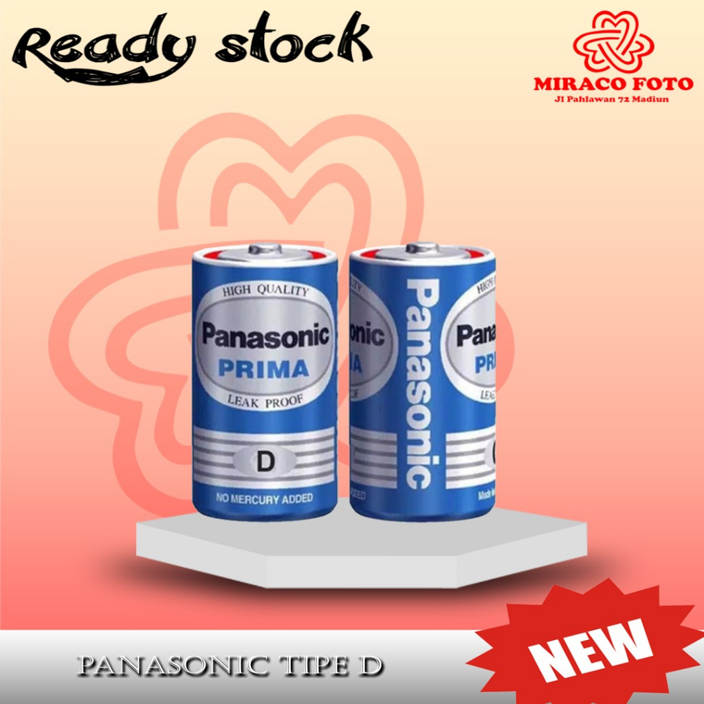 Baterai PANASONIC Prima Tipe D 1.5V / Batu Batrei Batre Jumbo Besar D
