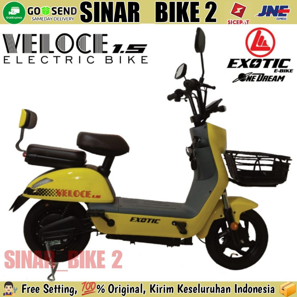 Sepeda Listrik Exotic Veloce 1.5 &amp; Veloce 1.6 500 Watt Electric E Bike 48V/12 Ah