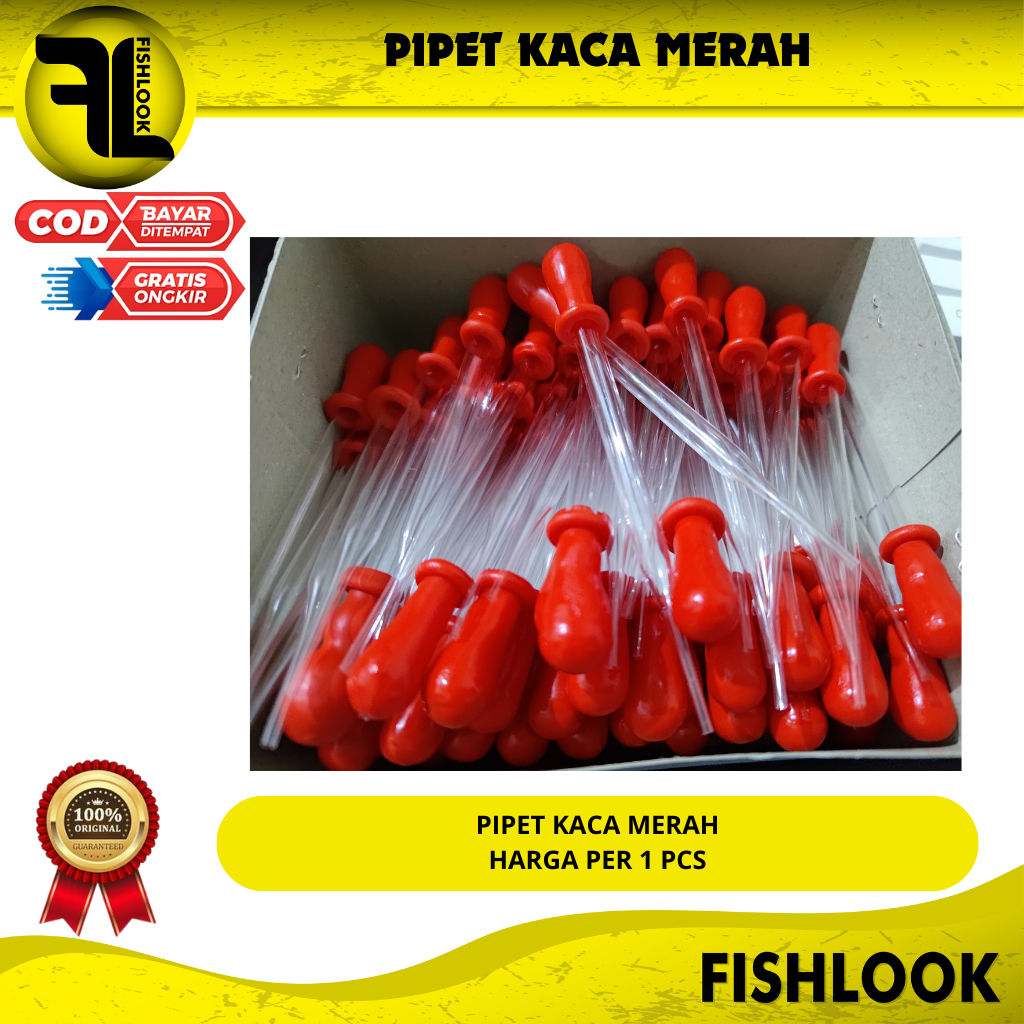 Pipet  KacaTetes Pendek Dot Merah Aquarium Aquascape Obat