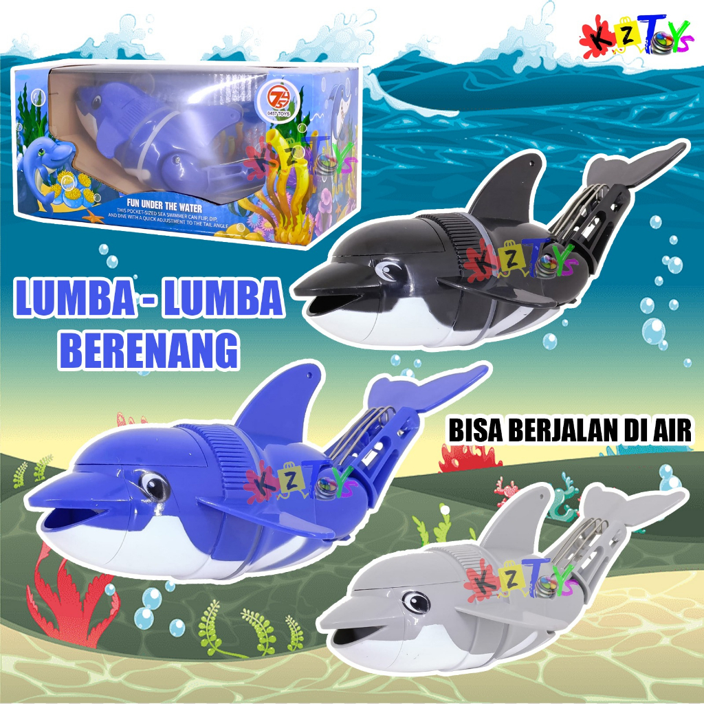 MAINAN IKAN LUMBA-LUMBA BISA BERENANG DI AIR SEA SWIMMERS MOTORIZED MINI FISH