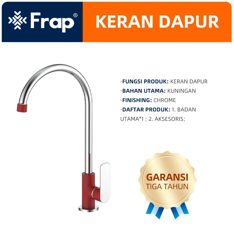 FRAP IF4102-7 Kran air Keran wastafel Keran Dapur Merah Sink Tap