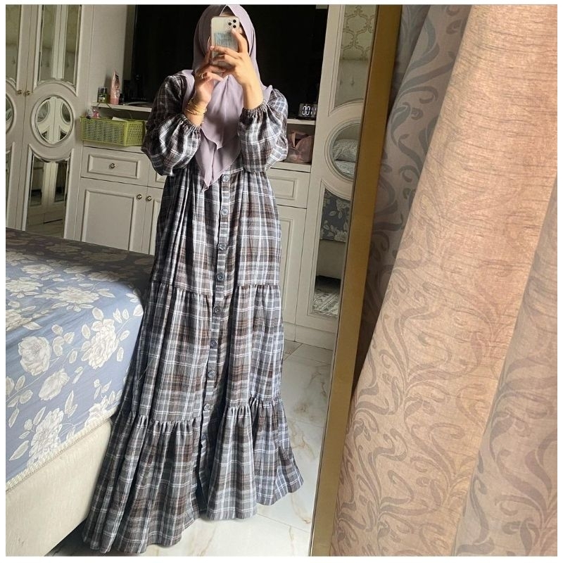 ADORA FLANEL SUSUN GAMIS DAILY DRESS SYARI BY FAALIZA FLASAMARA