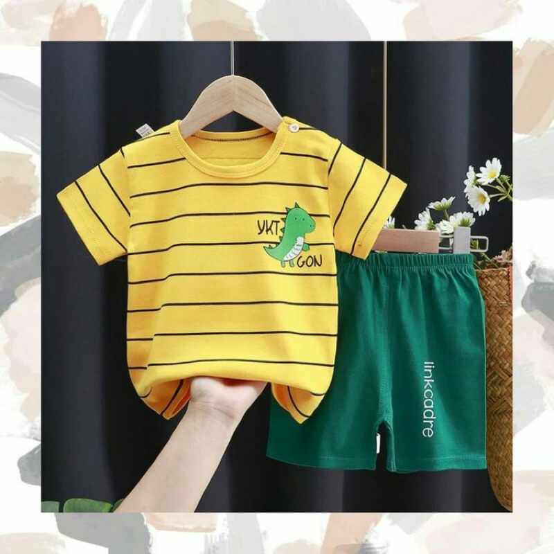 Setelan Bayi Newborn Import Premium Baby Allover Lengan Pendek Print Body Suit 6-12 Bulan