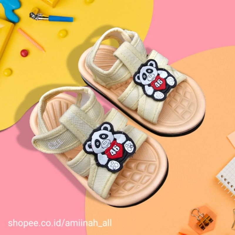 Sepatu Sandal Anak Bayi Laki - Laki Perempuan Tali Amrela Karakter Bear46 Bayar Ditempat