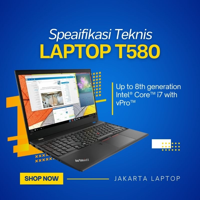 Laptop Lenovo Touchscreen T580 | T590 Core i7 | Ram 32GB | Ssd 512GB | Mulus Murah Bergaransi