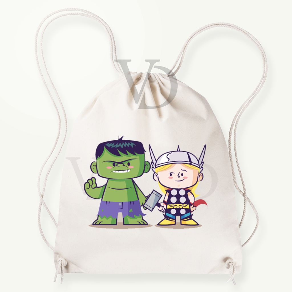 Tas Serut kanvas motif  HULK MARVEL DISNEY CARTOON LITTLE BFF2