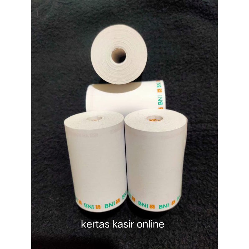 kertas kasir termal edc logo BNI ukuran 58/57x40 corelesspaket 1pak isi 10 roll/pcs