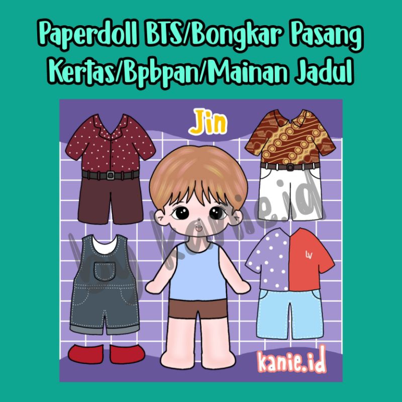 Mainan bongkar pasang kertas kekinian versi &quot;BTS&quot; /Paperdoll/Baju bajuan