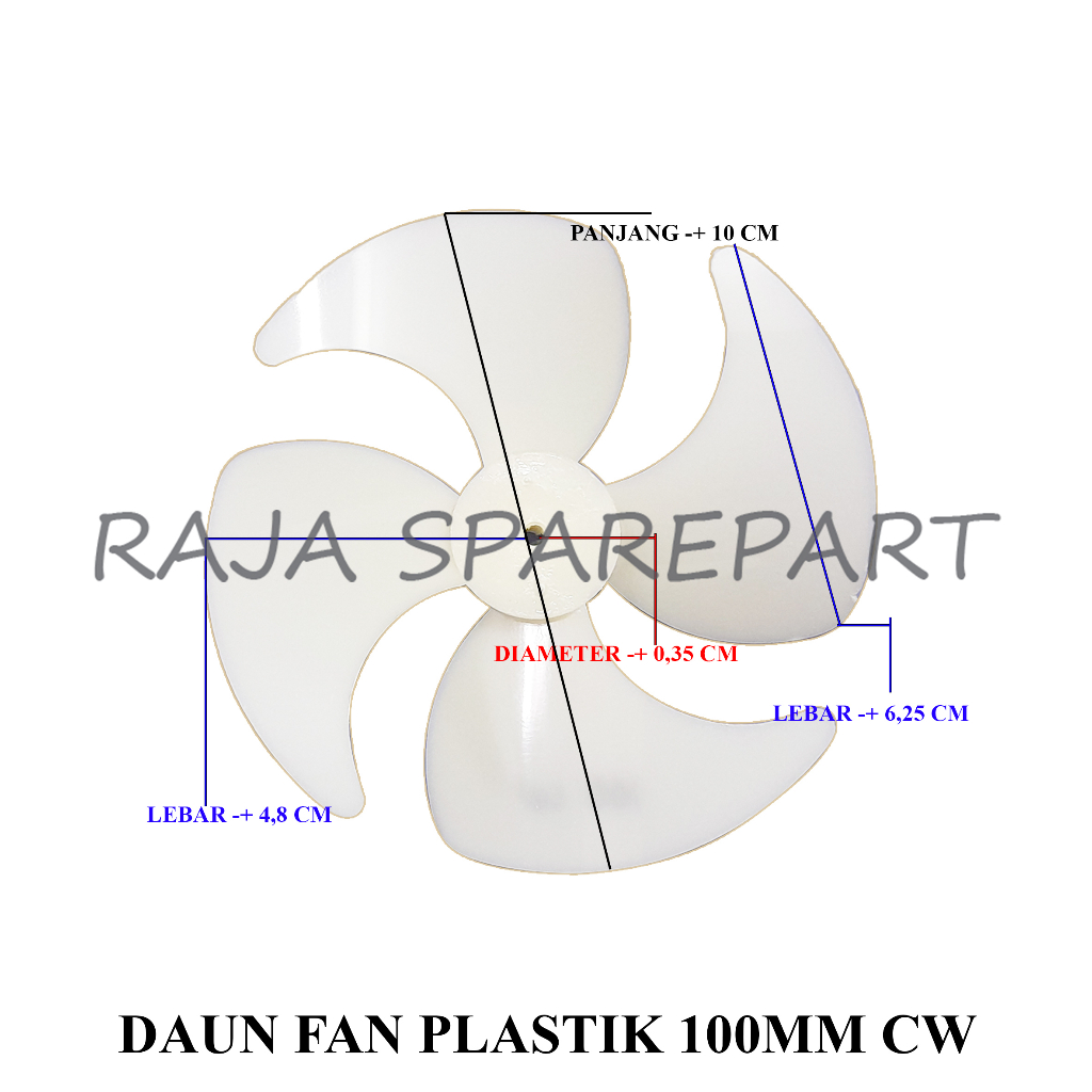 Fan Blade Motor Fan Kulkas / Baling Motor Fan Kulkas 100MM CW