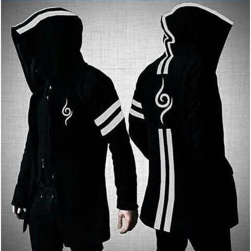 JUBAH ANIME NARUTO//JUBAH ANBU HITAM//JAKET CASUAL SUNMORI//BAHAN KATUN