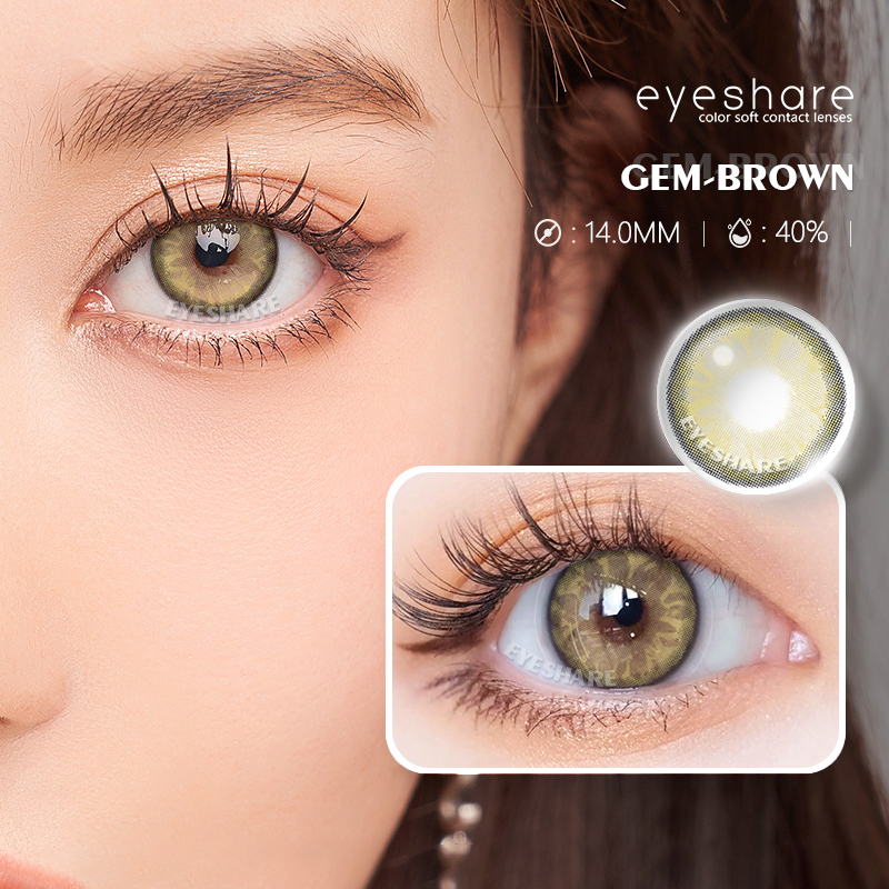 (Cod)Menyinarimu BROWN Softlens Lensa Mata Penuh Gaya Dan Cantik Softlens Pink / Blue Warna Sederhana Dan Canggih Lensa Kontak Soflen