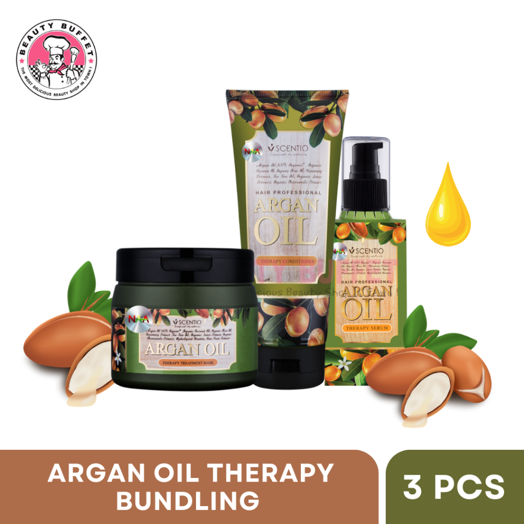 [OFFICIAL DISTRIBUTOR] BUNDLING BEAUTY BUFFET SCENTIO HAIR PROFESSIONAL ARGAN OIL SET