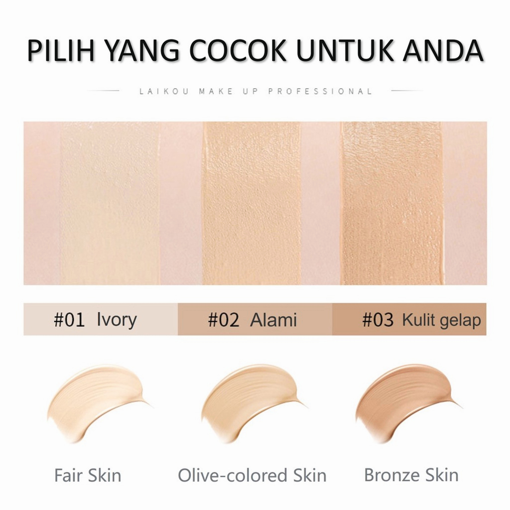 [100%] asli Liquid foundation BB cream Makeup face 40G Whitening Moisturizing cream Memutihkan kulit secara instan Alas bedak yang ramah kulit Riasan tahan lama Up to 24H wear / Tekstur ringan / Dewy finish