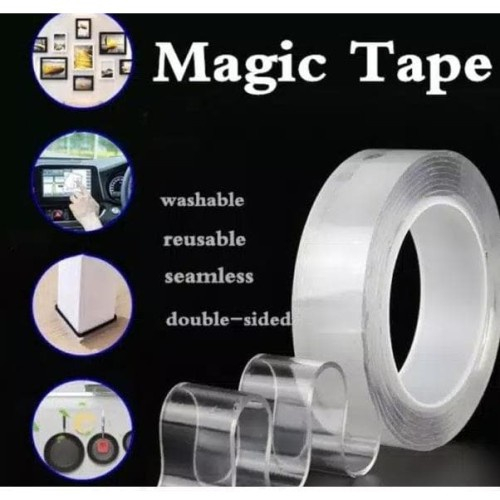 ELDE  -  DOUBLE TAPE NANO BENING TRANPARAN  / NANO TAPE 1 METER / DOUBLE TAPE AJAIB ISOLASI BENING /