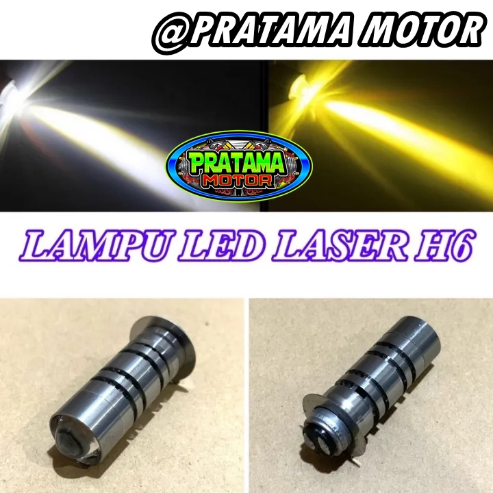 Lampu Led Depan H6 2 Warna Hi/Low Jauh Putih Dekat Kuning Universal Supra Vega Mio Fino Shogun Vario Spacy Scoopy Lama Jupiter dll H6 ROBOT 2 WARNA