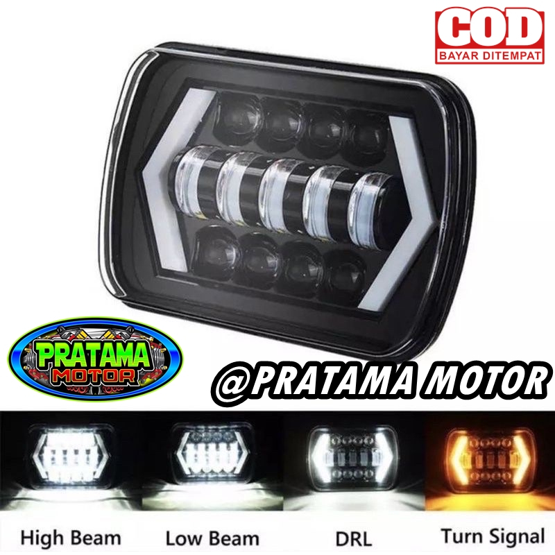 TERMURAH DAYMAKER KOTAK 7 INC JIMNY KATANA HEAD LAMP LED DAY MAKER JIMNY KATANA TAFT FEROZA CHEROKEE LAMPU DAYMAKER KOTAK