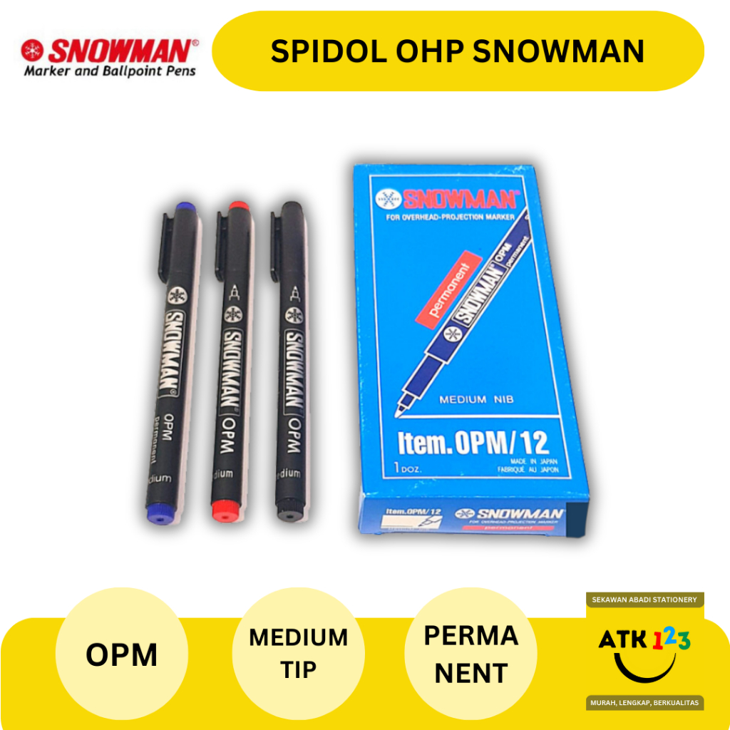 Spidol Pen Permanent / OPM / OHP Medium Tip Snowman