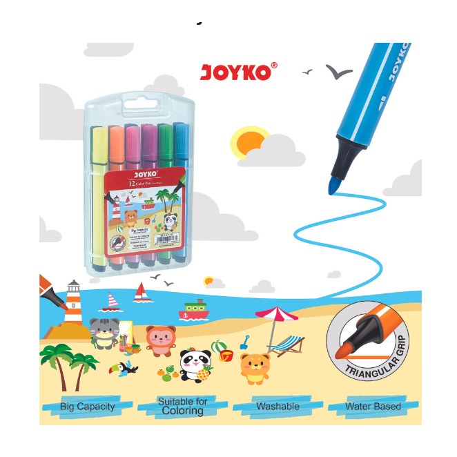 

Pulpen Pena Warna Color Pen Joyko CLP-57 12 Warna