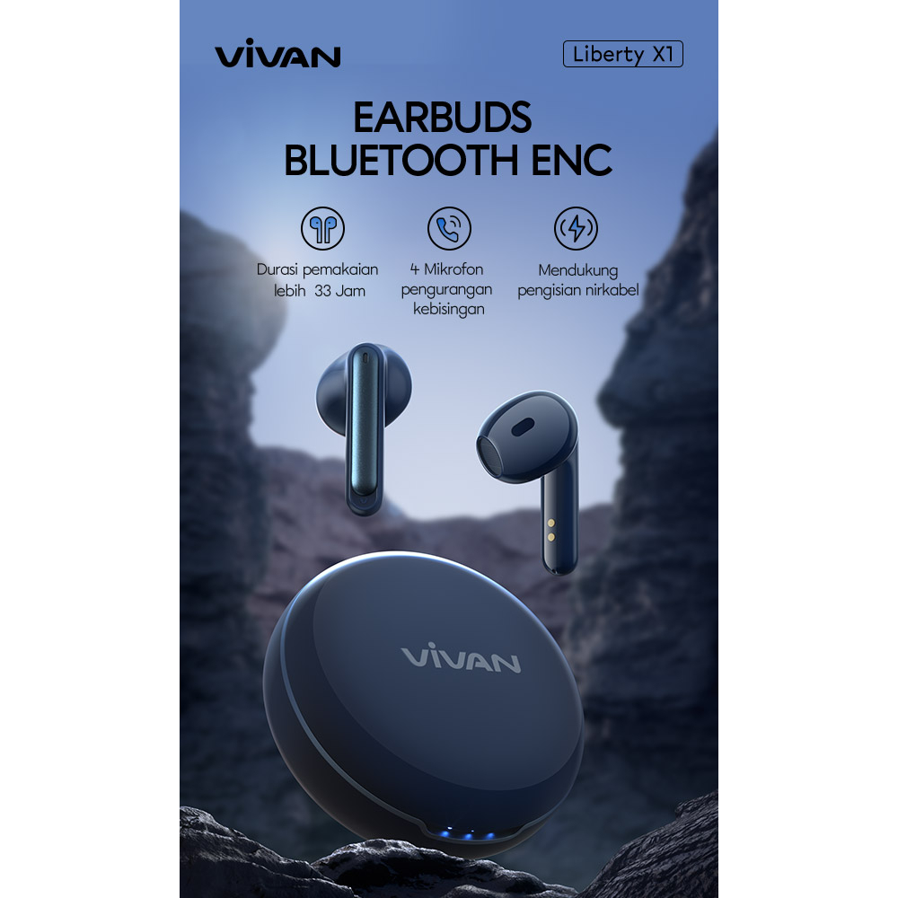 Vivan Liberty X1 ENC Bluetooth Earbuds TWS 4 Microphone