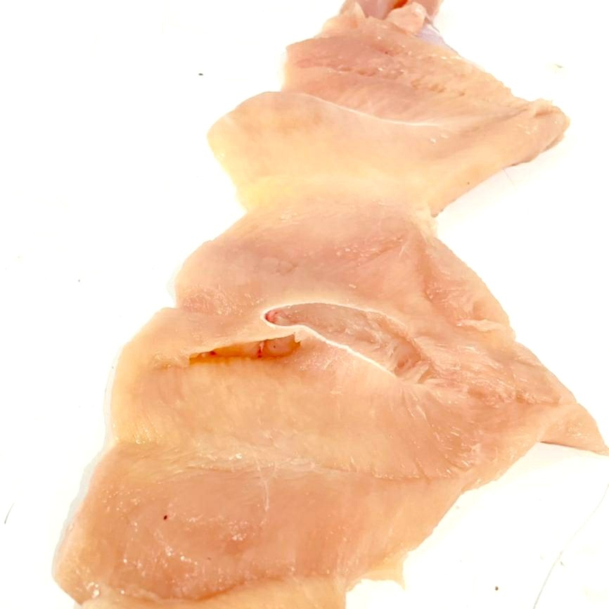 

Ayam Dada Iris Tipis Shillin 1/2kg - 1kg, Plastik PE