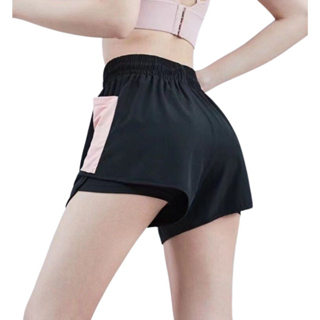 Celana Sport Hotpant Kantong Dua Layer Olahraga Senam Gym Fitness Wanita Premium 577