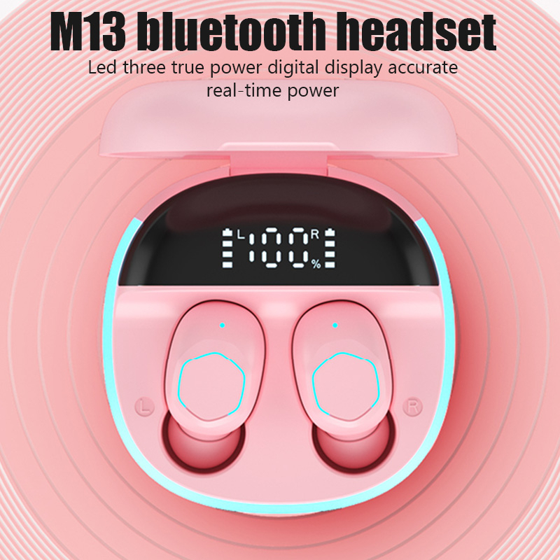 Levino Headset Bluetooth M13 Macaron TWS With Mic HiFi Stereo Earphone HD Audio Headset