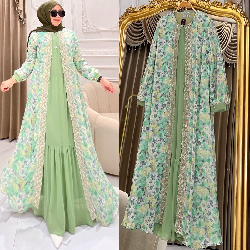 Sabana Arina Dress Abaya Renda Gamis Long Cardigan Gamis Arabian Ceruty Motif Gamis Pesta Kondangan 