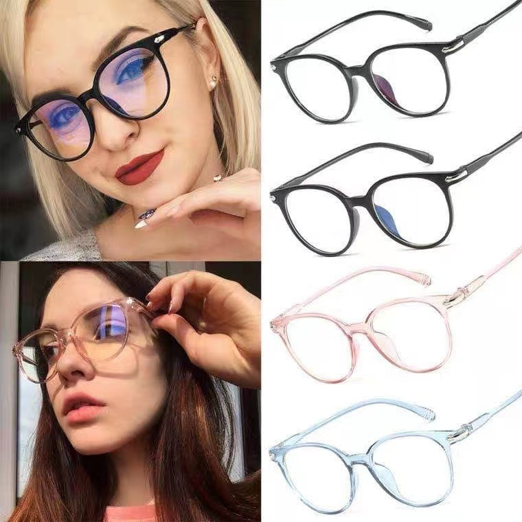 KACAMATA ANTI RADIASI KACAMATA Pria dan Wanita Frame Sunglesses Lensa dihiasi logam emas Murah