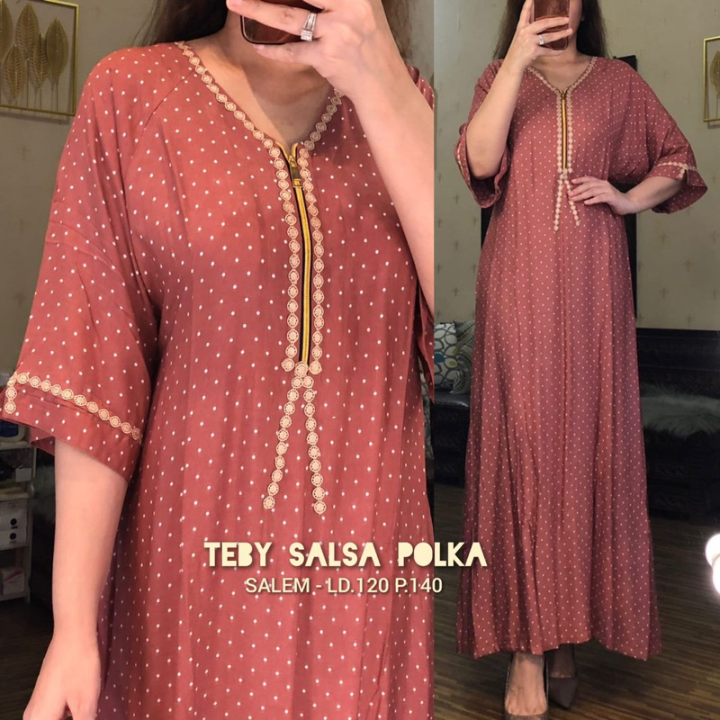 Daster Arab TEBY SALSA Long Dress Rayon Big Size Super Cantik