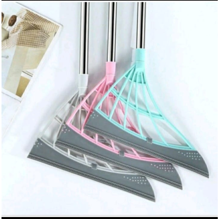 Sapu Karet Silikon Ajaib Alat Pel Silicone Pembersih Lantai Scarping Wipper Magic Broom Multifungsi 2in1