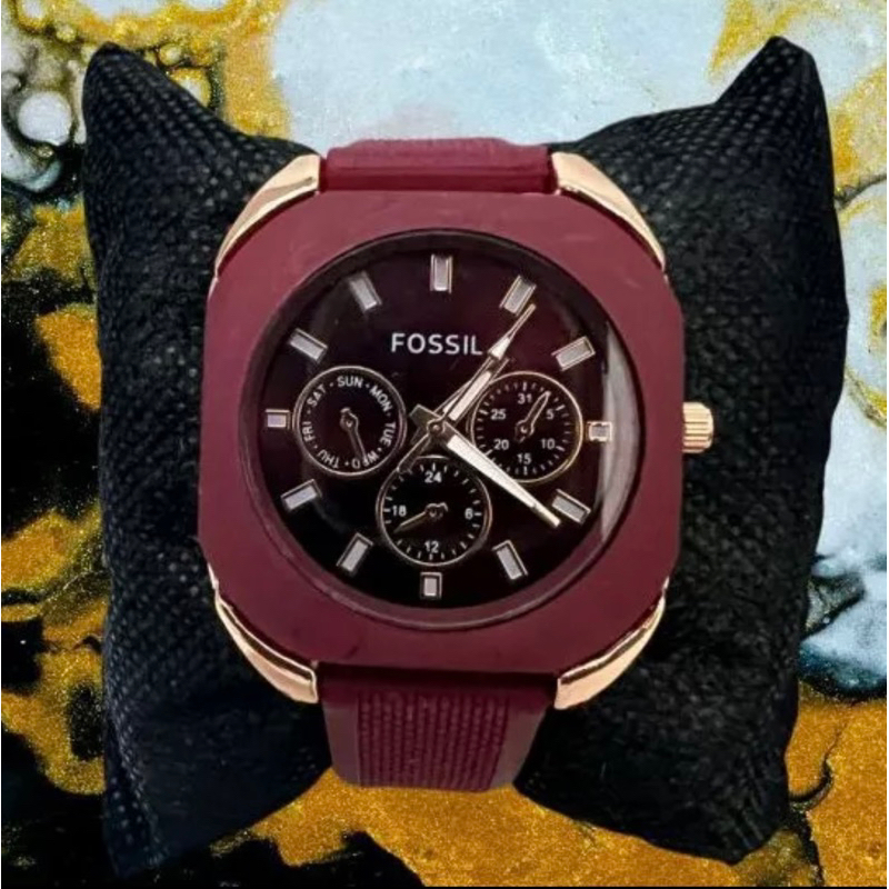 (Grosir)Cod Jam Tangan Wanita Fashion Fo22iL Kota Crono3 Varisi Strap Rubber/Karet(Best Seller Jakarta)