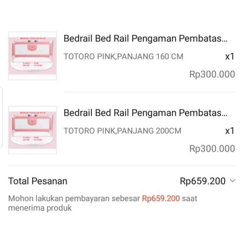 bed rail pengaman pembatas kasur bayi preloved
