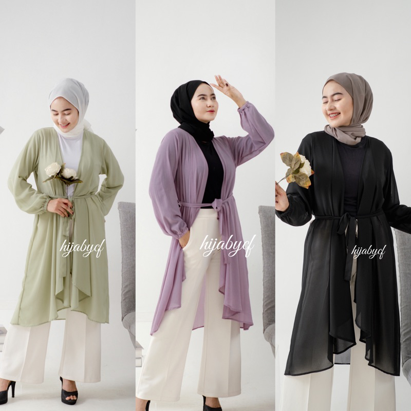OUTER // NALA LONG OUTER // OUTER PANJANG FREE TALI // OUTER WANITA POLOS