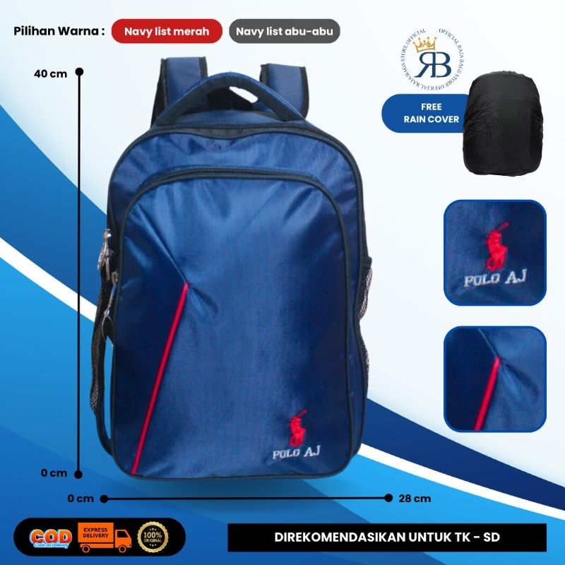 Tas Ransel Polo AJ/Tas Sekolah Polo Untuk TK-SD Unisex/Bisa COD