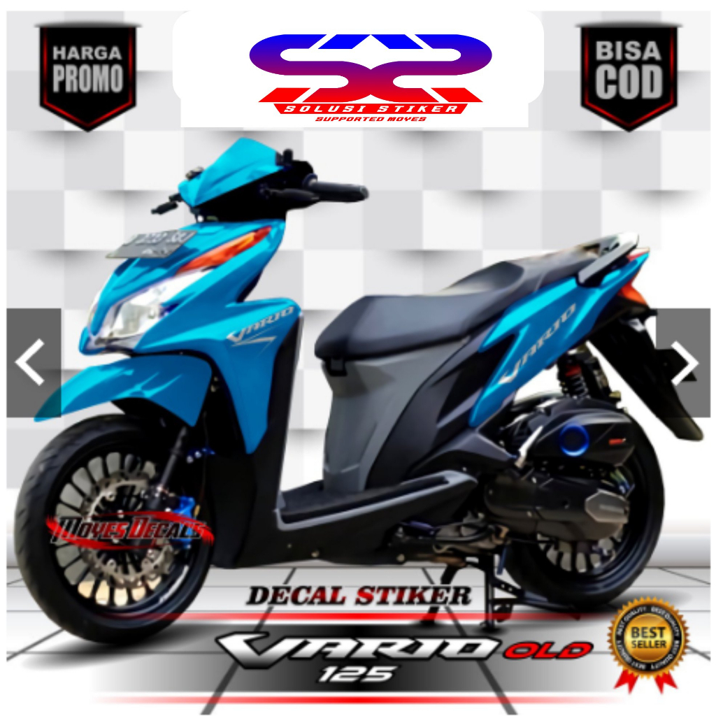 TERBARU Sticker Decal Vario Old 125 MotifBiru Muda Sticker FullBody