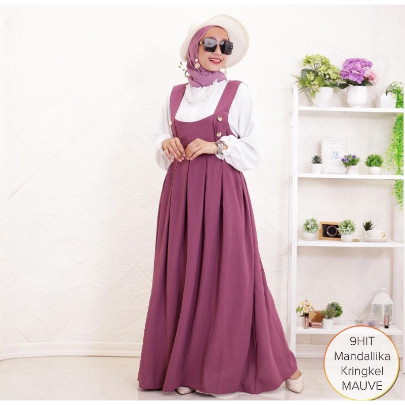 Overall Dress Mandallika_ Cringkle Airflow Bisa COD ( ORI)